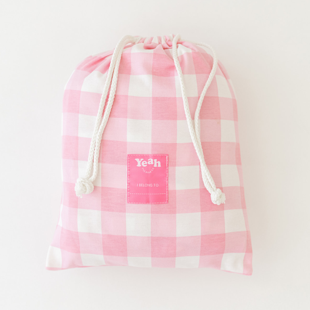 Yeah the Kids Co - All-in-1 Kindy / Daycare Sheet Set | Pink Gingham